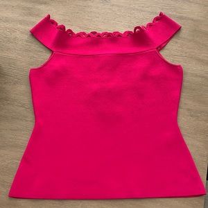 Milly Eyelet Scallop Shell Knit Top